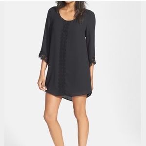 ASTR black lace trim shift dress
